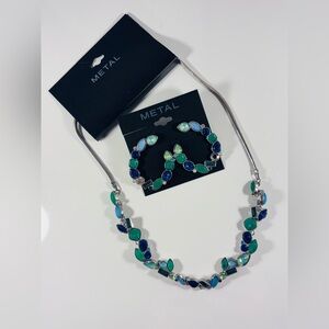 Vibrant Blue and Green Necklace Set